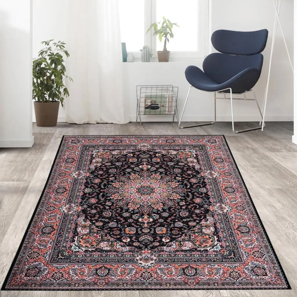 Bambu Halı Salon Halısı Post Pelüş Halı Klasik desenli Siyah Turuncu Halı Bambu Halı Salon Halısı Post Pelüş Halı Klasik desenli Siyah Turuncu Halı