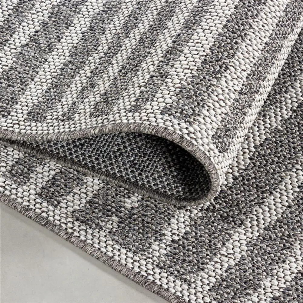 İç ve Dış Mekan Teras Balkon Mutfak Salon Halısı Sisal Hasır görünümlü çizgi karo desenli Gri Halı İç ve Dış Mekan Teras Balkon Mutfak Salon Halısı Sisal Hasır görünümlü çizgi karo desenli Gri Halı