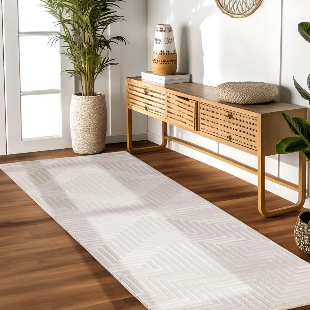 Kabartmalı çizgi desenli Salon Halısı İskandinav Bohem tarzı yumuşak Halı Bej Kabartmalı çizgi desenli Salon Halısı İskandinav Bohem tarzı yumuşak Halı Bej