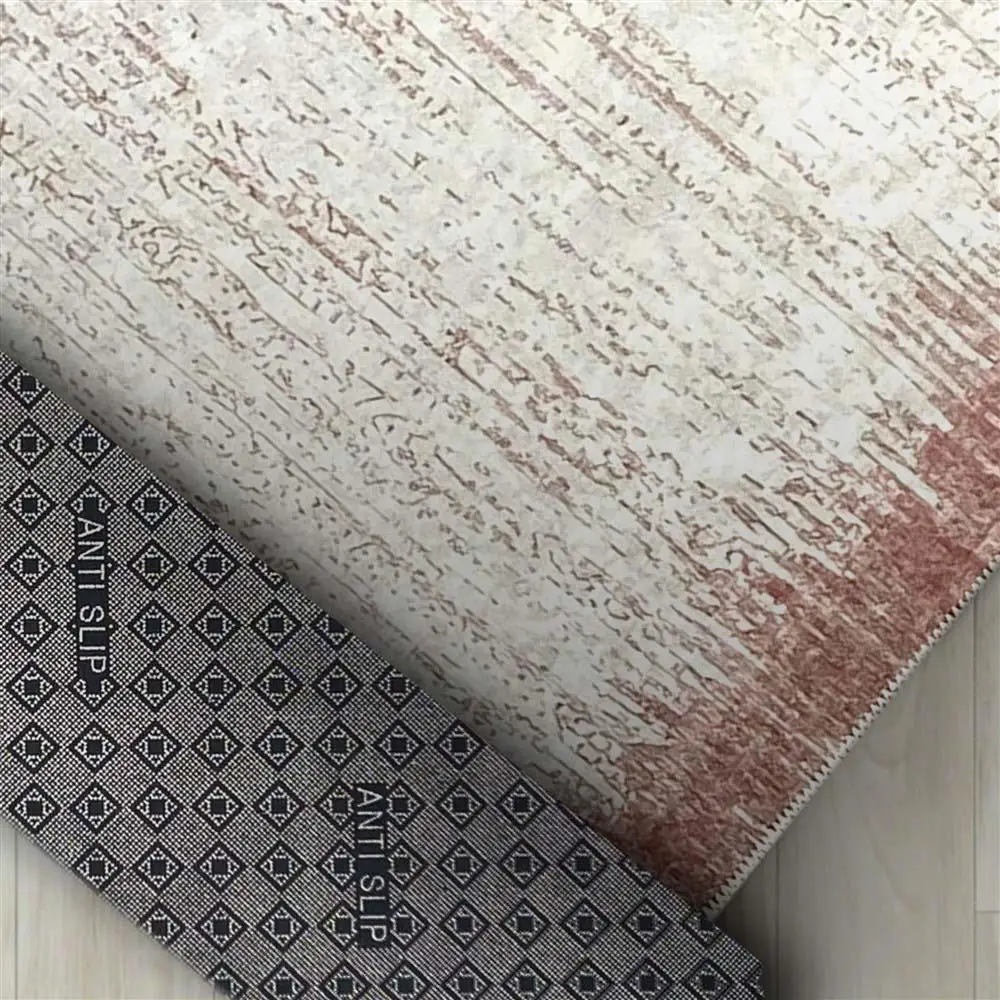 Modern abstrak yağmur bordür desenli Rose Beyaz Halı Kaymaz Yıkanabilir Modern abstrak yağmur bordür desenli Rose Beyaz Halı Kaymaz Yıkanabilir