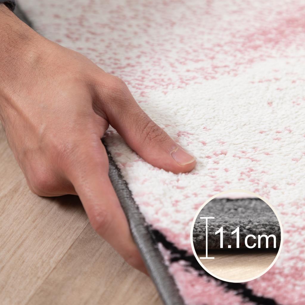 Yuvarlak Çocuk Bebek Odası halısı Fil Yıldız desenli Pembe-Beyaz-Koyu Gri Yuvarlak Çocuk Bebek Odası halısı Fil Yıldız desenli Pembe-Beyaz-Koyu Gri